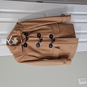 MICHAEL by Michael Kors tan wool hooded Pea Coat 4P